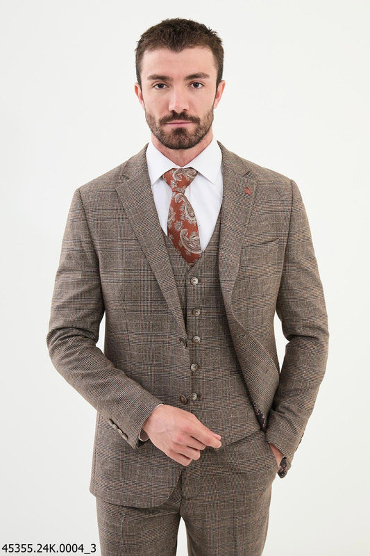 Klayn Camel Plaid Suit