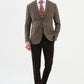 Lanor Brown Patterned Suit