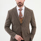 Lanor Brown Patterned Suit