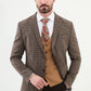 Lanor Brown Patterned Suit