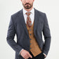 Lanor Navy Blue Patterned Suit