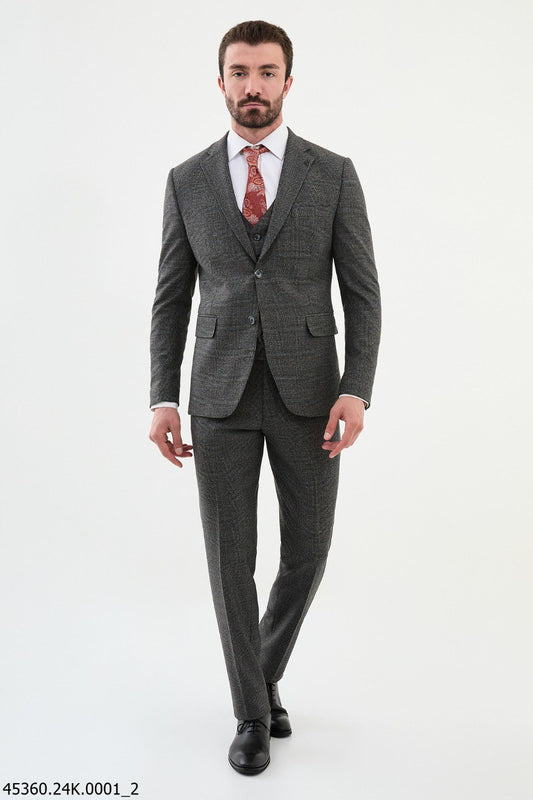 Martin Dark Gray Plaid Suit