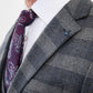 Martin Navy Blue & Gray Plaid Suit