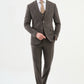 Saron Khaki & Blue Patterned Suit