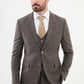 Saron Khaki & Blue Patterned Suit