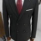 Ebba Black Striped Double Breasted Slim Fit Suit