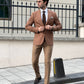 Samuel Camel Houndstooth Wool Blazer