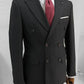 Ebba Black Striped Double Breasted Slim Fit Suit