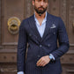 Verona Navy Blue Striped Double Breasted Suit