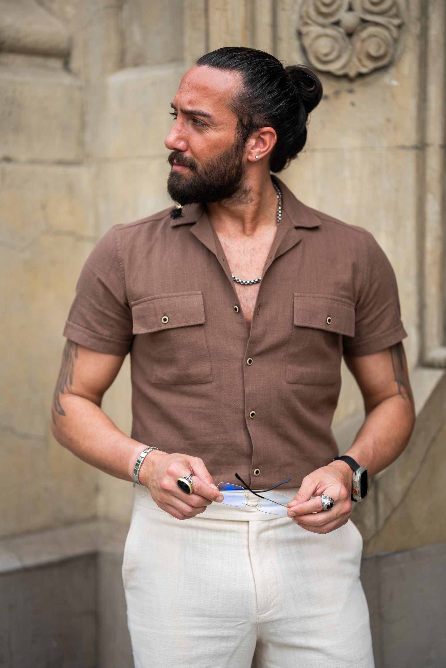 Flynn Brown Short Sleeve Shirt