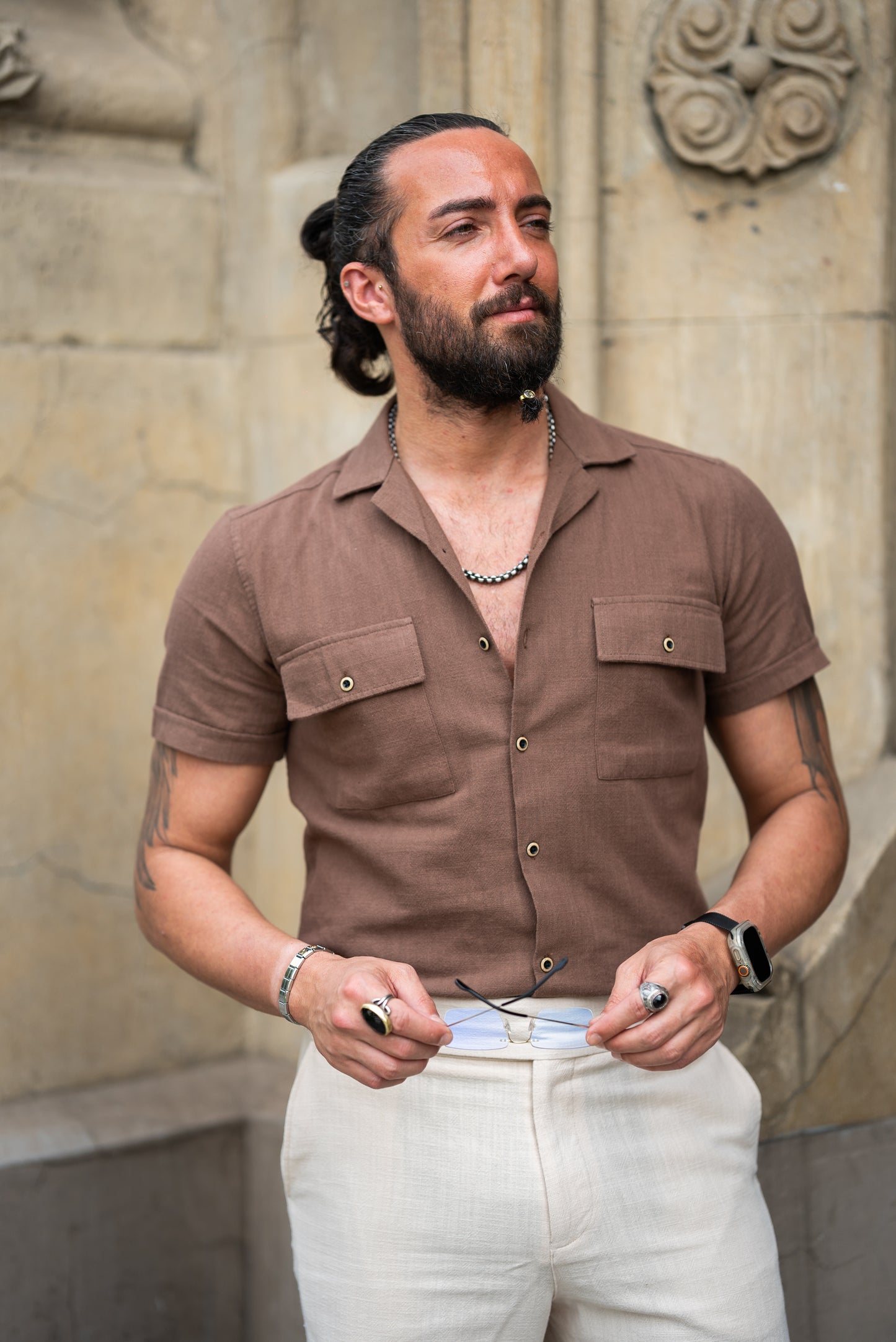 Flynn Brown Short Sleeve Shirt