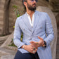 Rondo Blue Striped Double Breasted Blazer