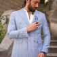 Rondo Blue Striped Double Breasted Blazer