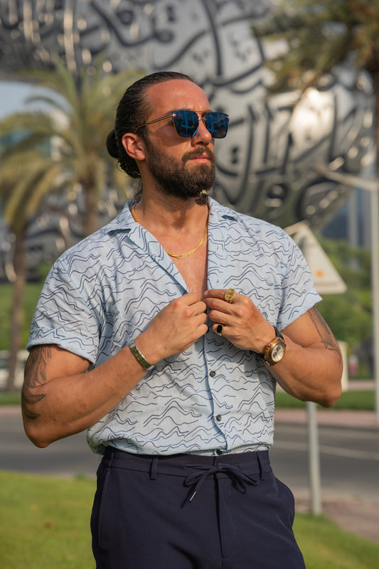 Rocco Blue Patterned Shirt