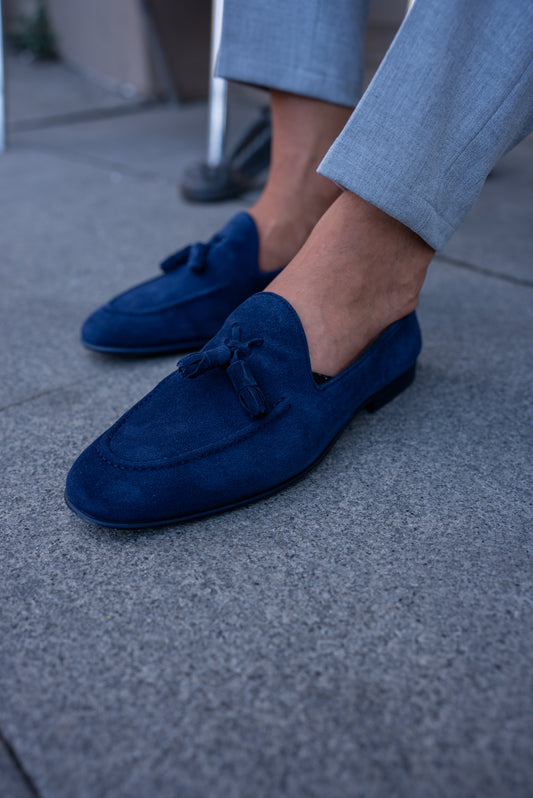 Felix Suede Navy Blue Loafers