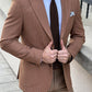 Samuel Camel Houndstooth Wool Blazer