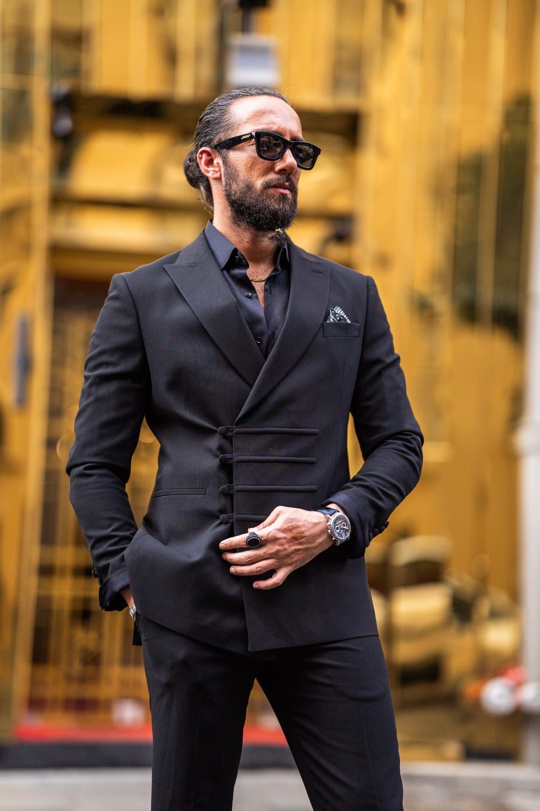 Romil Black Slim Fit Suit