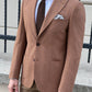 Samuel Camel Houndstooth Wool Blazer