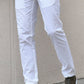 Eugene White Self-Patterned Slim Fit Pants