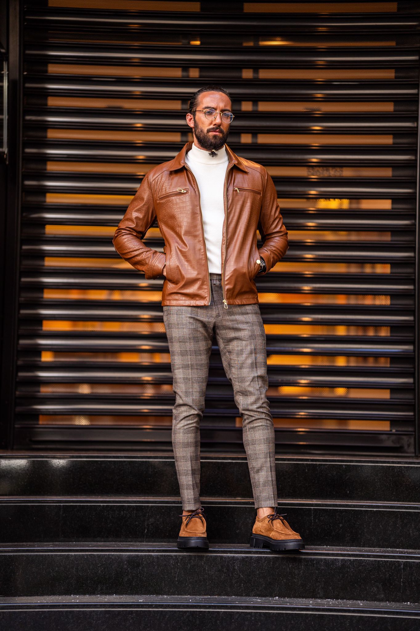 Sami Tan Slim Fit Jacket