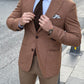 Samuel Camel Houndstooth Wool Blazer