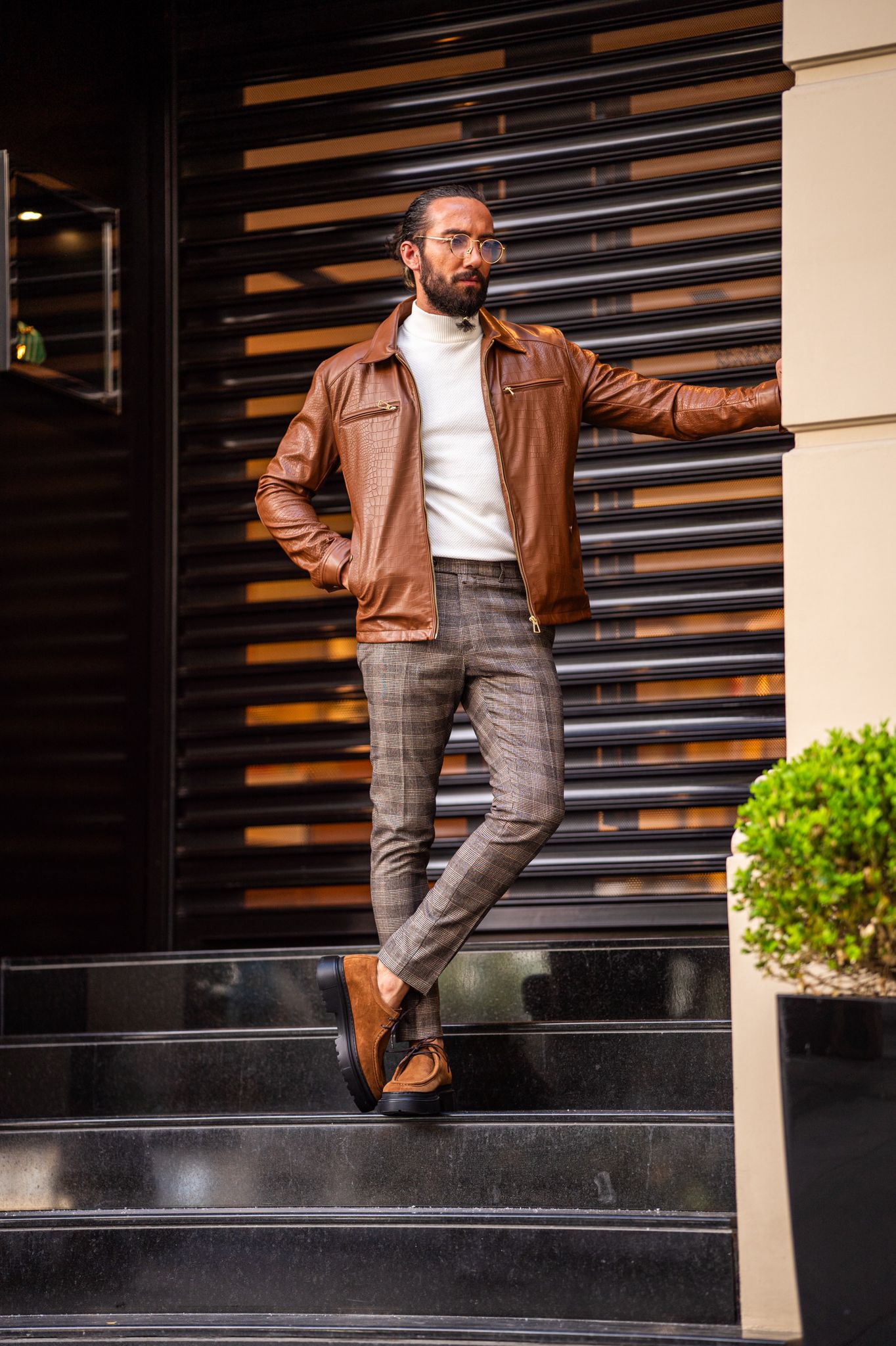 Sami Tan Slim Fit Jacket