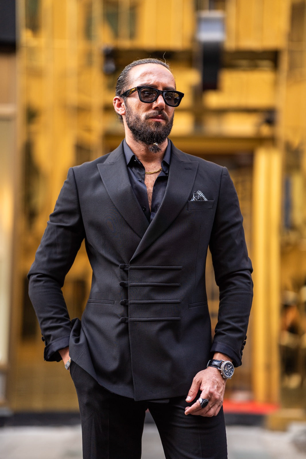 Romil Black Slim Fit Suit