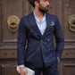 Verona Navy Blue Striped Double Breasted Suit