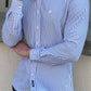 Constantine Striped Slim Fit Shirt (White & Blue)