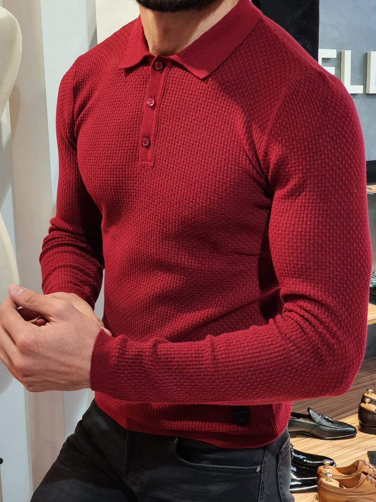 Barga Claret Red Knitwear