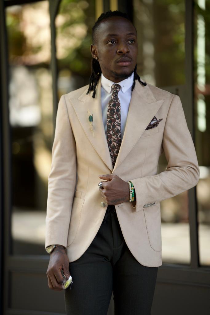 Gallen Beige Slim Fit Blazer