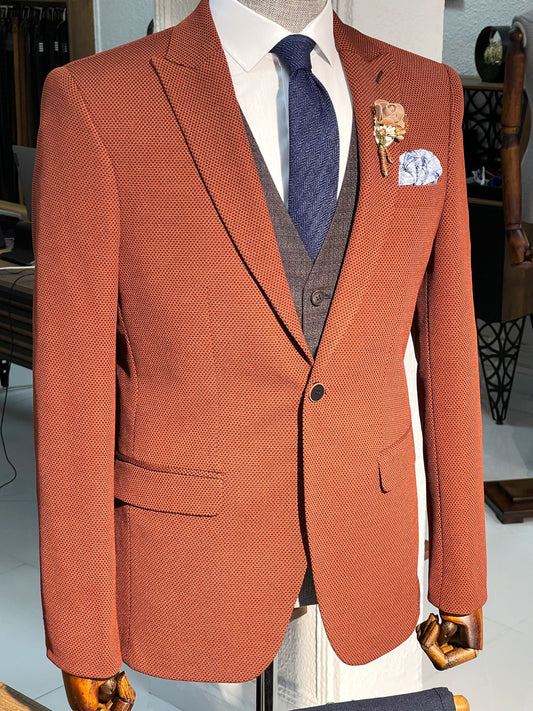 Scott Tile Patterned Slim Fit Suit