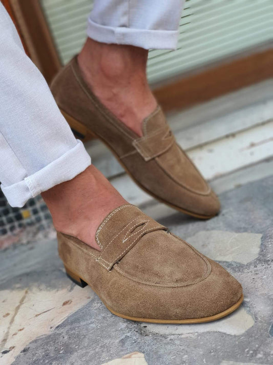 Lisbon Suede Beige Sardinelli Loafers