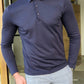 Navy Blue Long Sleeve Combed