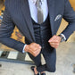Palma Black Striped Slim Fit Suit
