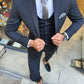 Palma Black Striped Slim Fit Suit