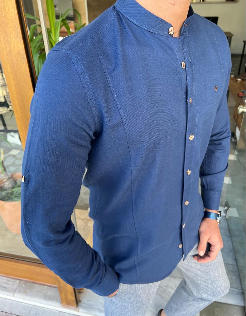 Contas Blue Slim Fit Shirt