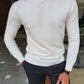 Aachen White Slim Fit Sweater