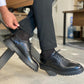 Fresno Black Croco Leather Shoes