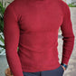 Geneva Claret Red Striped Turtleneck Knitwear