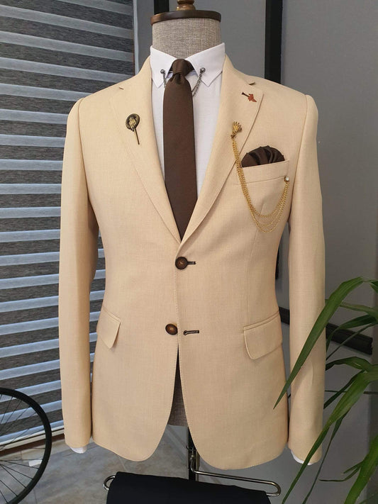 Metha Beige Slim Fit Suit