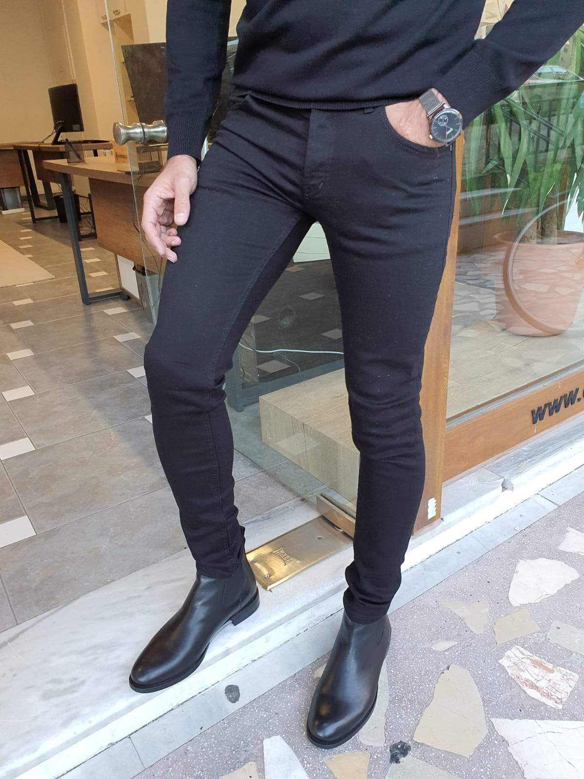 Dresden Black Slim Fit Pants