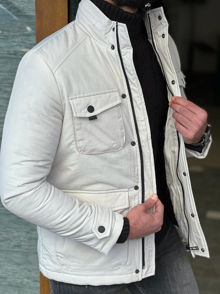 Orlando White Slim Fit Coat