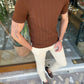 Alejandro Camel Plaid T-Shirt