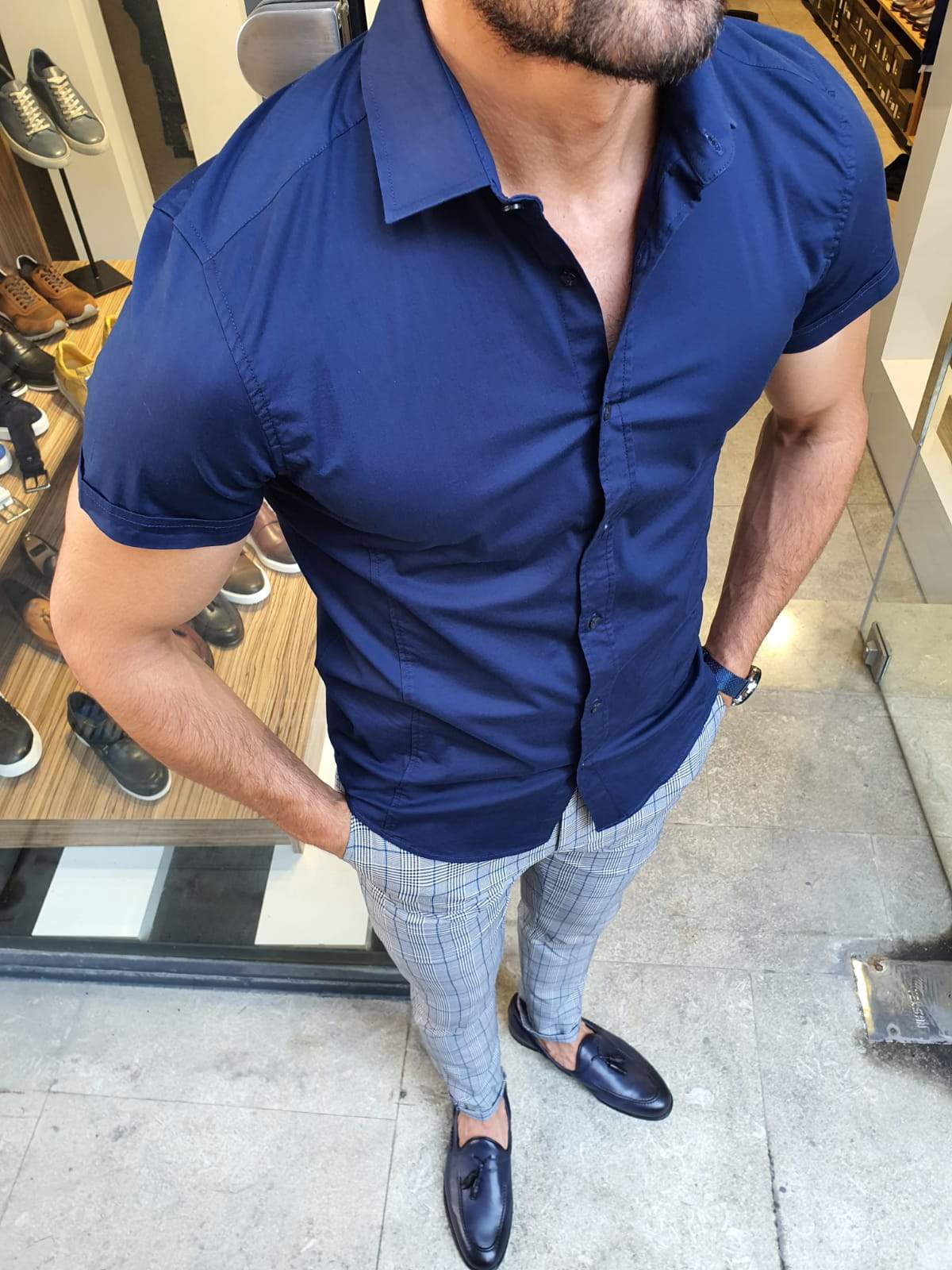 Vigo Navy Blue Short Sleeve Shirt