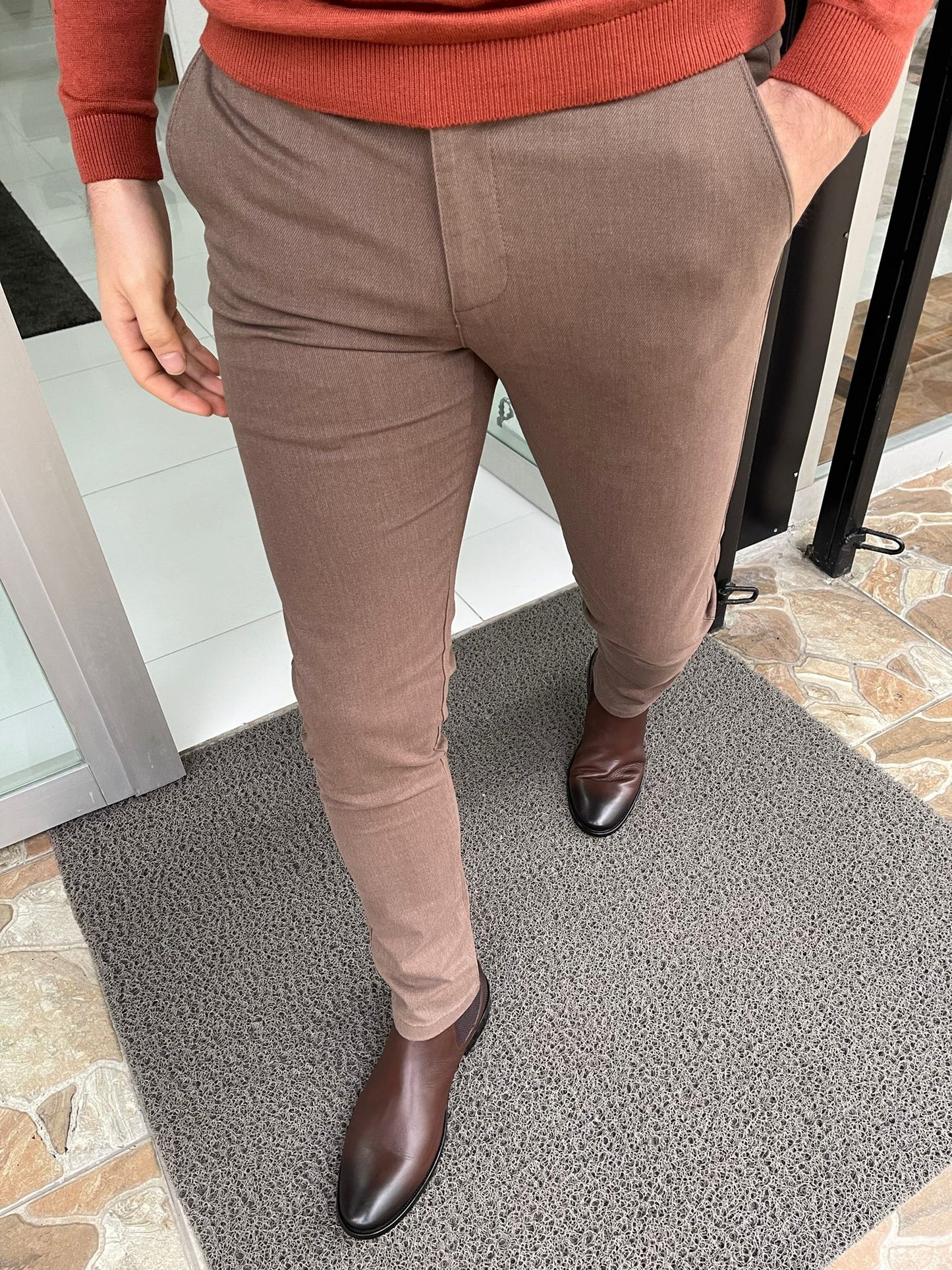 Madison Light Brown Slim Fit Pants