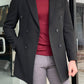 Denver Black Double Breasted Slim Fit Coat