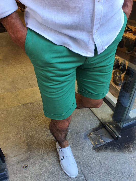 Elmore Green Slim Fit Shorts