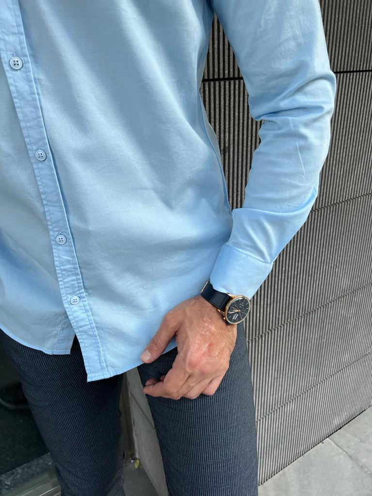 Erik Blue Slim Fit Shirt