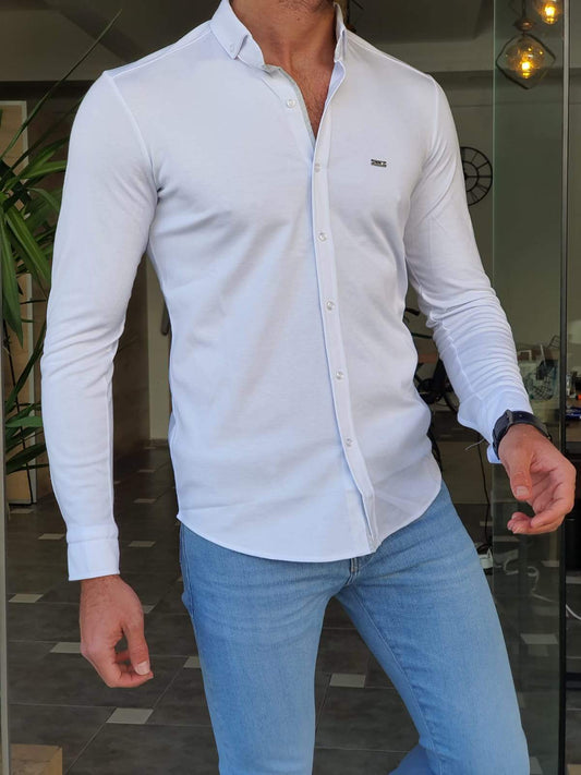 Valira White Slim Fit Shirt